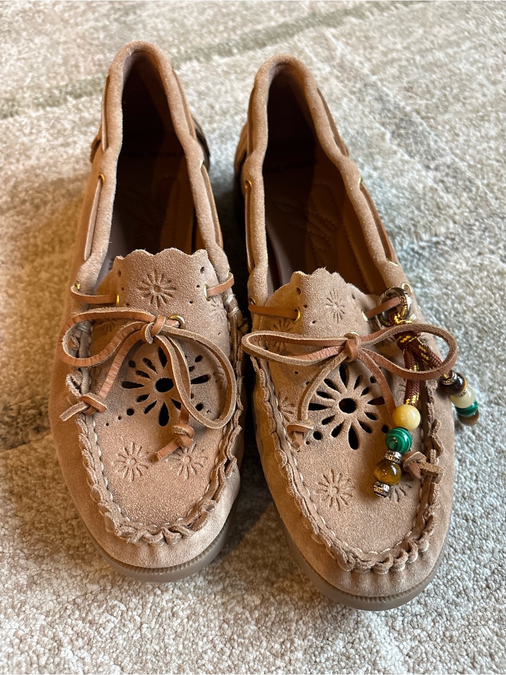 Free People Lagoon cutout Suede Boat Shoes Moccasin Size 7 NWOT